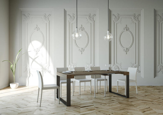 Dafne Italian Design Consolle allungabile Elettra Small Noce Telaio Antracite