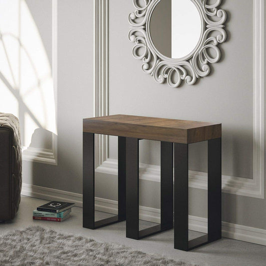 Dafne Italian Design Consolle allungabile Sintesi Small Noce Telaio Antracite