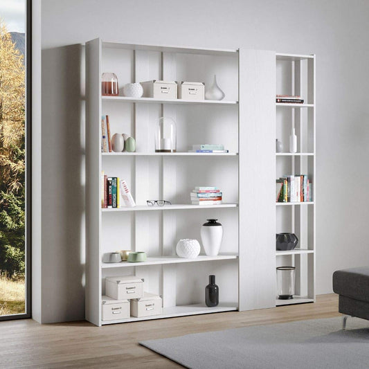 Dafne Italian Design Libreria Composizione D Kato 6R 2 fianchi 4 fasce lunghe Bianco Frassino