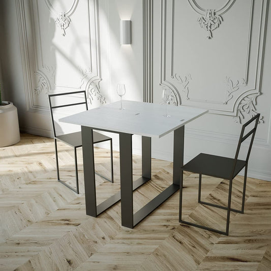 Dafne Italian Design Consolle Elettra Libra Bianco Frassino telaio antracite