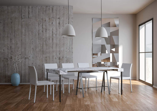 Dafne Italian Design Consolle allungabile Banco Marmo telaio antracite