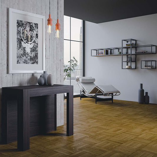 Dafne Italian Design Consolle allungabile Kuadra Rovere Moro