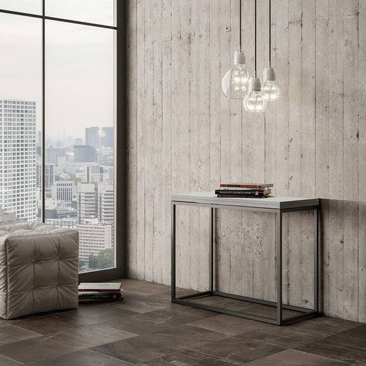 Dafne Italian Design Consolle allungabile Nordica Libra Bianco Frassino Telaio Antracite