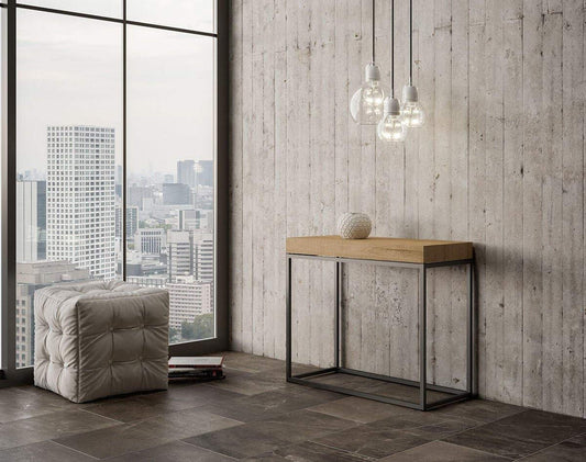 itamoby Consolle Allungabile in Legno e Ferro H77x40x90/300cm Nordica Quercia Classica