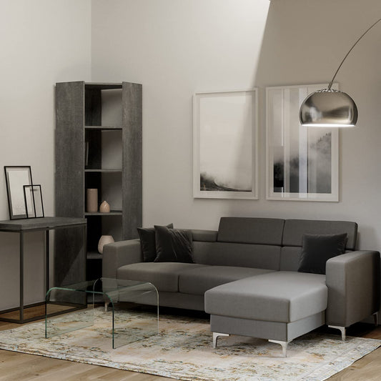 Dafne Italian Design Libreria Composizione Kato Angolo A Cemento 6 Ripiani 2 fianchi + 2 fasce retro