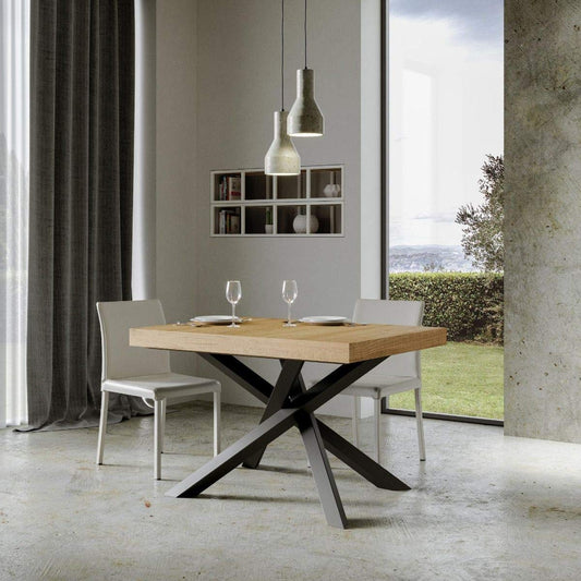 Itamoby Tavolo Fisso Volantis Fix 160 Piano in Quercia Natura e Telaio in Antracite L.160 P. 90 H.77