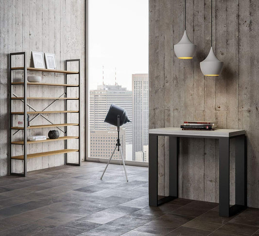 Dafne Italian Design Consolle allungabile Tecno Libra Bianco Frassino Telaio Antracite