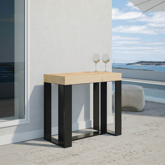 Dafne Italian Design Consolle allugabule Futura Small Abete Natura Telaio Antracite