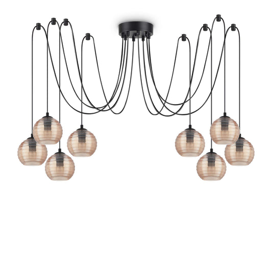 Dafne Italian Design Lampadario a 8 luci - Ambra
