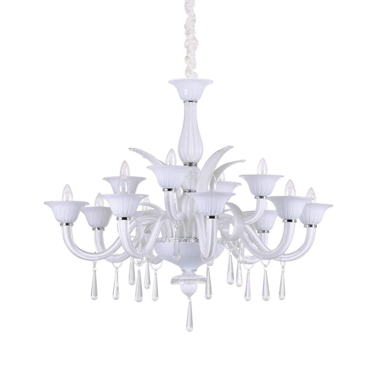 Dafne Italian Design Lampadario a 12 luci - Bianco