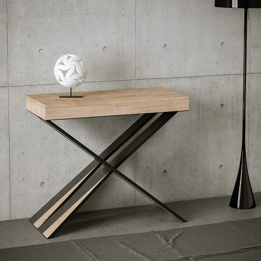 Dafne Italian Design Consolle allungabile Diago Quercia Natura Telaio Antracite