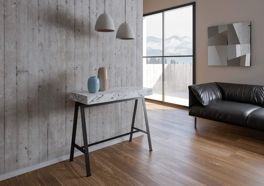 Dafne Italian Design Consolle allungabile Banco Marmo telaio antracite