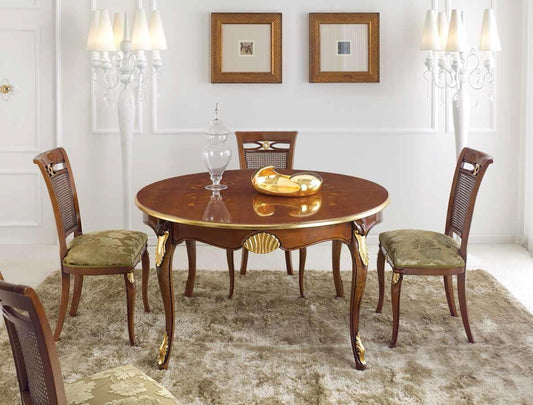 Dafne Italian Design Tavolo rotondo da soggiorno e sala da pranzo, ? 140 cm (allungabile 100 cm) - H 79 cm - 100% Made in Italy (SF17)