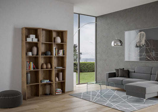 Dafne Italian Design Libreria Trek 3 elementi Noce