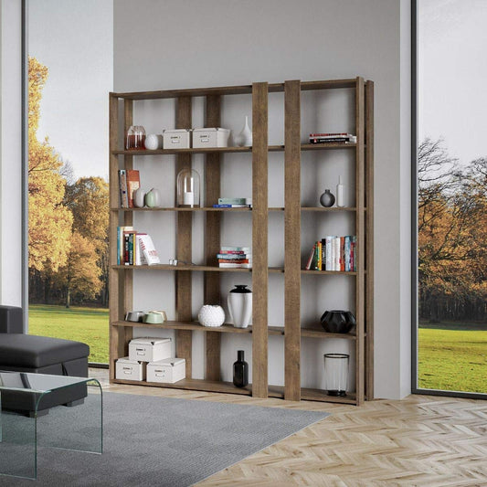 Dafne Italian Design Libreria Composizione E Kato 6R 8 fasce lunghe Noce