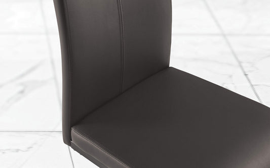 Dafne Italian Design Coppia di sedie ghisa, Similpelle Espresso (cm. 43 x 58 x 99h)