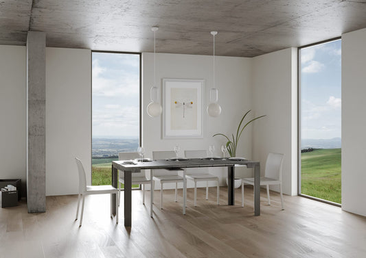 Dafne Italian Design Consolle allungabile Linea Cemento Telaio Antracite