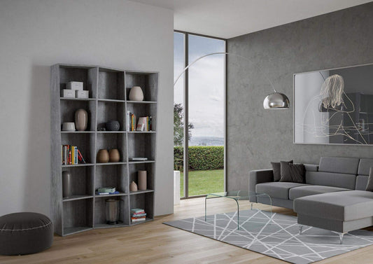 Dafne Italian Design Libreria Trek 3 elementi Cemento