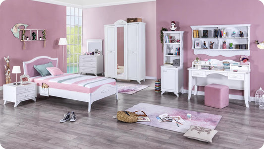 Dafne Italian Design Cameretta Completa per Ragazza Reyna Stile Romantica Colore Bianco