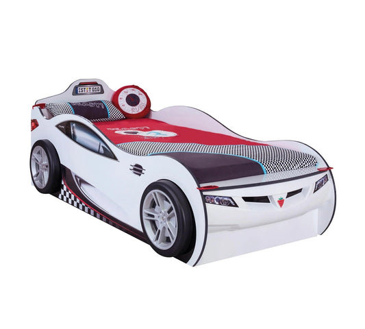 Dafne Italian Design Coupé Auto Letto Macchina per Bambini (con Letto Amico) (Bianco) (90x190-90x180 Cm)