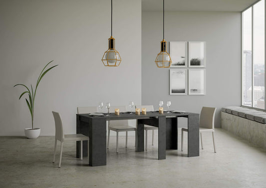 Dafne Italian Design Consolle allungabile Basic Antracite Spatolato