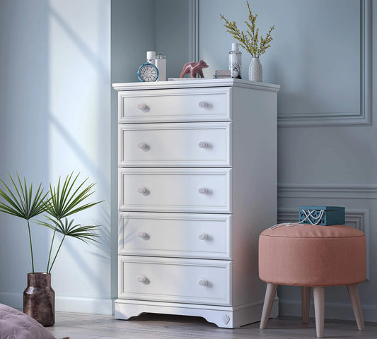 Dafne Italian Design Comò Alto Bianco Rustico