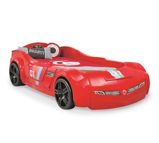 Dafne Italian Design Turbo Max Auto Letto Macchina per Bambini (Rosso) (90x195 Cm)