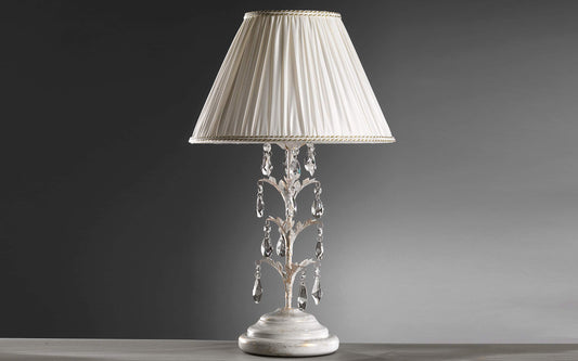 Lume con cristalli e paralumi - cm. 35 x 35 x 58h - (DFL)