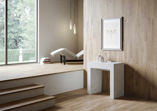 Dafne Italian Design Consolle Allin bianco spatolato L.78 H.80 P.47 (allungabile a 299) cm