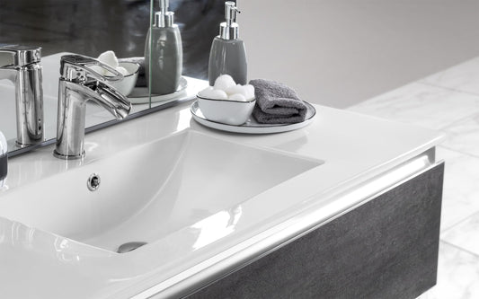 Mobile da bagno "Vichy" colore grigio antracite sfumato composto da: componibile bagno cm 101x46x189 (base, lavabo, specchio, pensile) - colonna doppia cm. 70x35x150 - base cm. 35x34x80