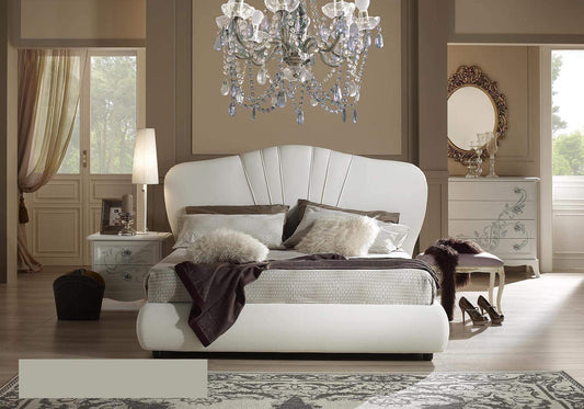 Dafne Italian Design Letto matrimoniale contenitore, similpelle, bianco - 214x228x126 cm - per materasso 160x200-100% Made in Italy