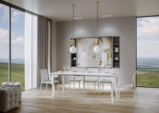 Itamoby, Consolle allungabile Olanda Small Bianco Frassino, L.90 P.48 H.77 (allungabile Fino a 204 cm)