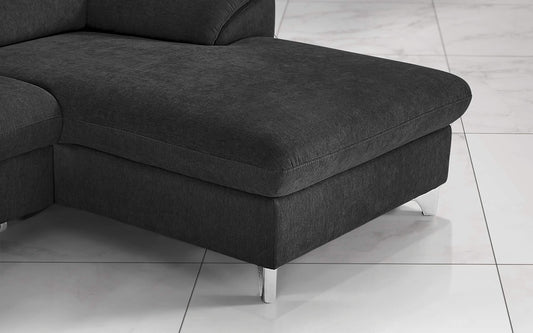 Dafnedesign.com - Divano letto angolare 3 posti letto con penisola a destra - nero - materiale: tessuto - cm. 269 x 175 x 94h