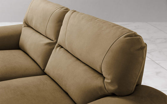 Dafne Italian Design Divano a 3 posti. Tessuto Soft Cammello (cm. 198 x 95 x 94h)