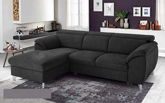 Dafnedesign.com - Divano letto angolare 3 posti letto con penisola a sinistra - colore: nero - materiale: tessuto - cm. 269 x 175 x 94h