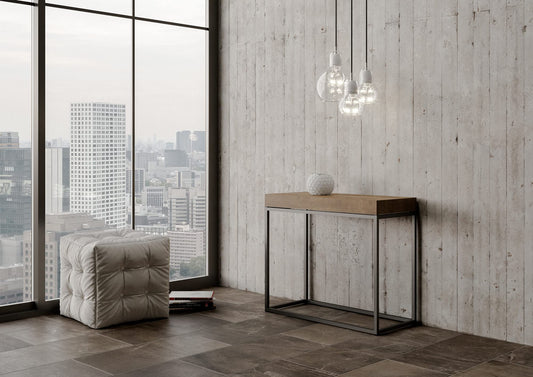 Dafne Italian Design Consolle allungabile Nordica Small Premium Noce Telaio Antracite