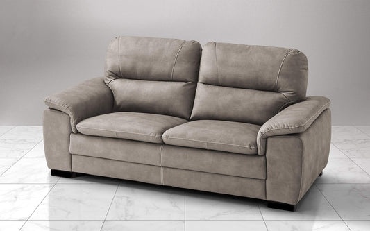 Dafne Italian Design Divano a 3 posti. Similpelle Effetto Nabuk Talpa (cm. 198 x 95 x 94h)