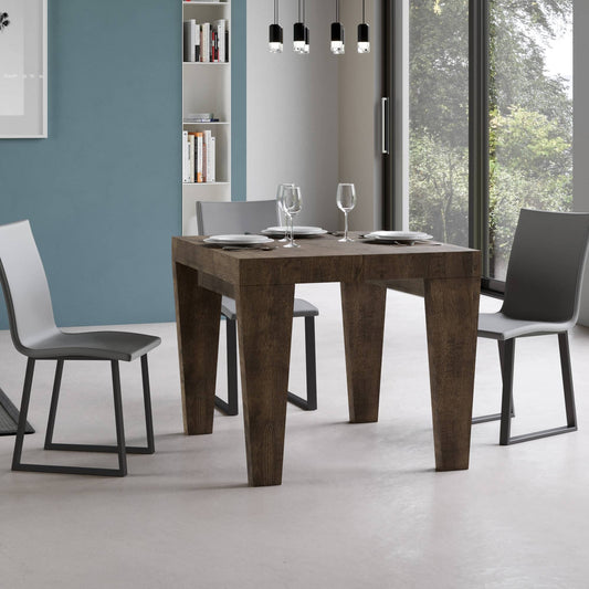 Itamoby, Tavolo Spimbo Allungabile Noce 90x90 allungato 246