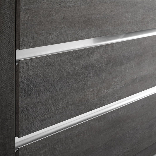 Dafne Italian Design Mobile da bagno Vichy colore grigio antracite composto da: componibile bagno cm 81x46x189 (base, lavabo, specchio, pensile) - colonna cm. 69x34x150 - base mobile cm 34x34x80