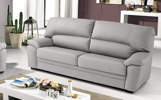 Dafne Italian Design Divano a 3 posti. Similpelle Ash (cm. 210 x 90 x 95h)