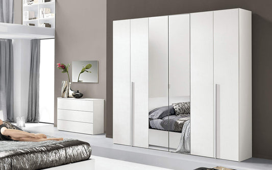 Camera Completa - Effetto Bianco larice (cm. 240 x 52 x 236h)