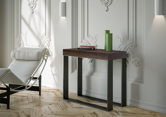 Dafne Italian Design Consolle allungabile Elettra Noce Telaio Antracite