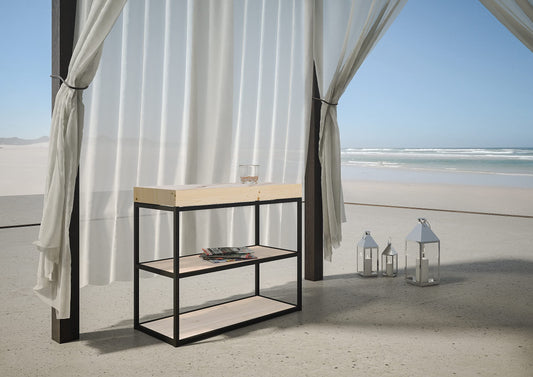 Dafne Italian Design Consolle allungabile Camelia Small Abete Natura Telaio Antracite