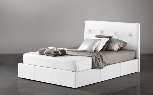 Cameretta a Ponte con Letto Bianco Una Piazza e Mezza - Composto da un'anta Lunga, 4 Ante Medie, Piccolo vano a Giorno e cassettiera.cm. 243 x 55 x 245