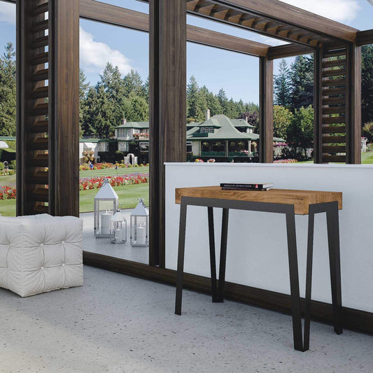 Dafne Italian Design Consolle allungabile Dalia Abete Tinto Telaio Antracite