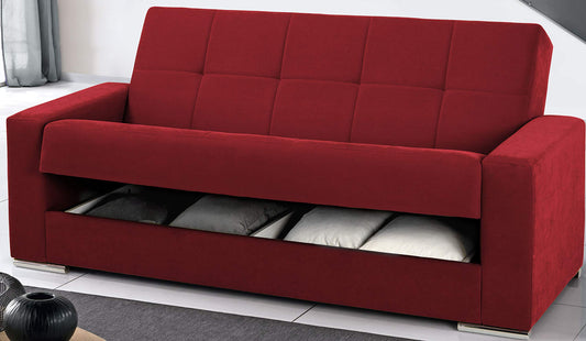 Dafnedesign.com - Divano letto 3 posti - Colore: rosso - - misure: cm. 230 x 93 x 97h (STD)