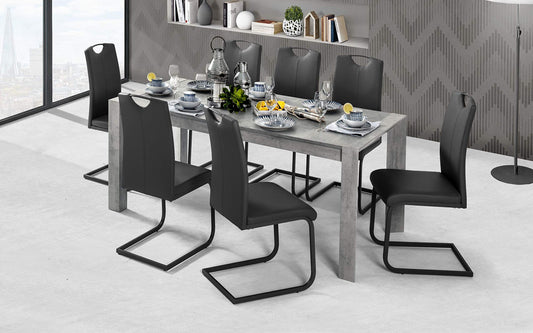 Dafne Italian Design Tavolo allungabile Cemento (cm. 180 x 90 x 75h)