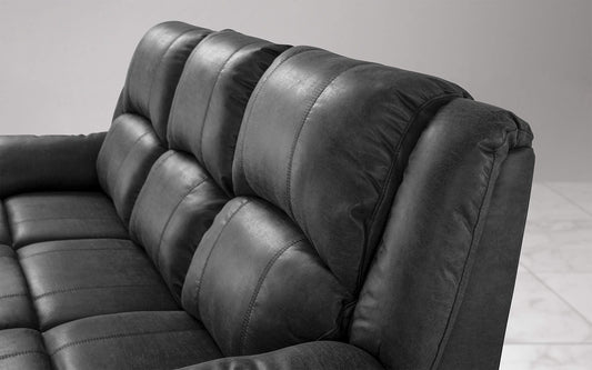 Dafne Italian Design Divano 3 posti con 2 Recliner elettrici. Similpelle Grigio (cm. 203 x 98 x 99h)