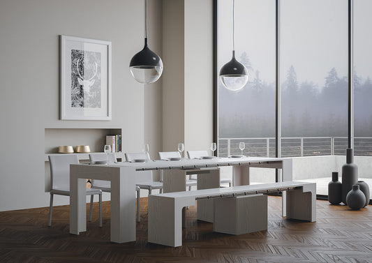 Dafne Italian Design Consolle allungabile Box Bianco Frassino