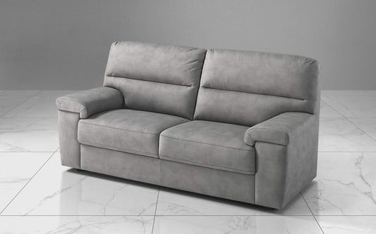 Dafne Italian Design Divano a 3 posti. Similpelle Effetto Nabuk Ash (cm. 186 x 95 x 96h)